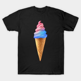 Pink Blue Cotton Candy Ice Cream Cone T-Shirt